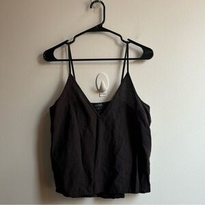 esby Black Lightweight V-Neck Spaghetti Strap Tank Top